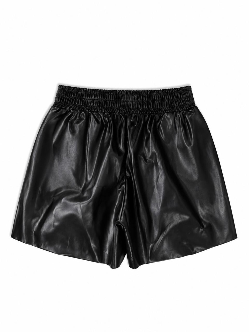 Classic Black Faux Leather Women’s Shorts